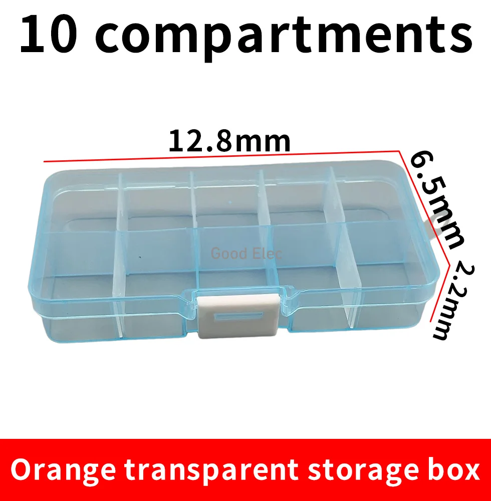 New 10 Slots Cells Colorful Portable Jewelry Tool Storage Box Container Ring Electronic Parts Screw Beads Organizer Plastic Case