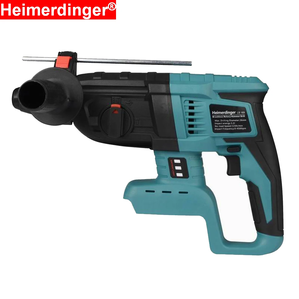 Multi-funcional Heavy Duty Furadeira com Embreagem de Segurança sem Fio sem Escova 11 Sds Plus Martelo Rotativo em 1