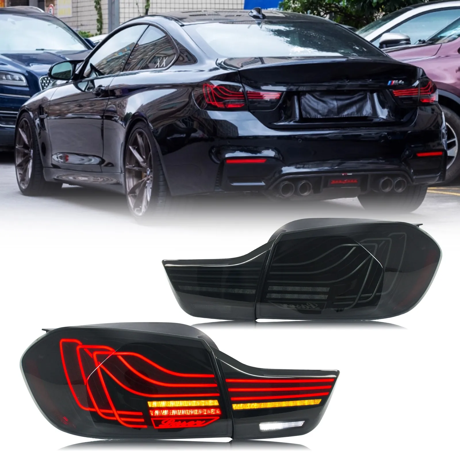 

LED Tail Lights Assembly for BMW 4-Series M4 F32 F82 F36 2014-2020 Sequential Turn Signal Trunk Rear Brake Lamps Assembly