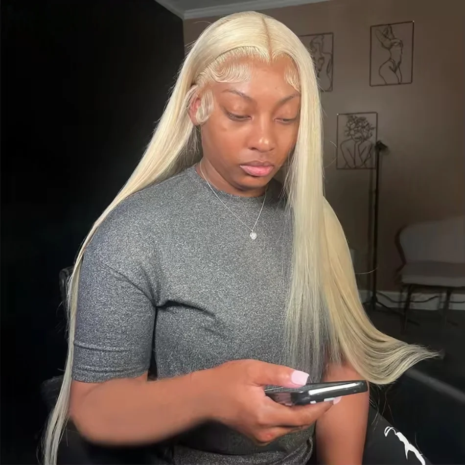 

613 HD Lace Frontal Wig Blonde Lace Front Wig 13x4 Bone Straight Lace Front Wigs Human Hair Hd Lace Wig 13x6 Human Hair