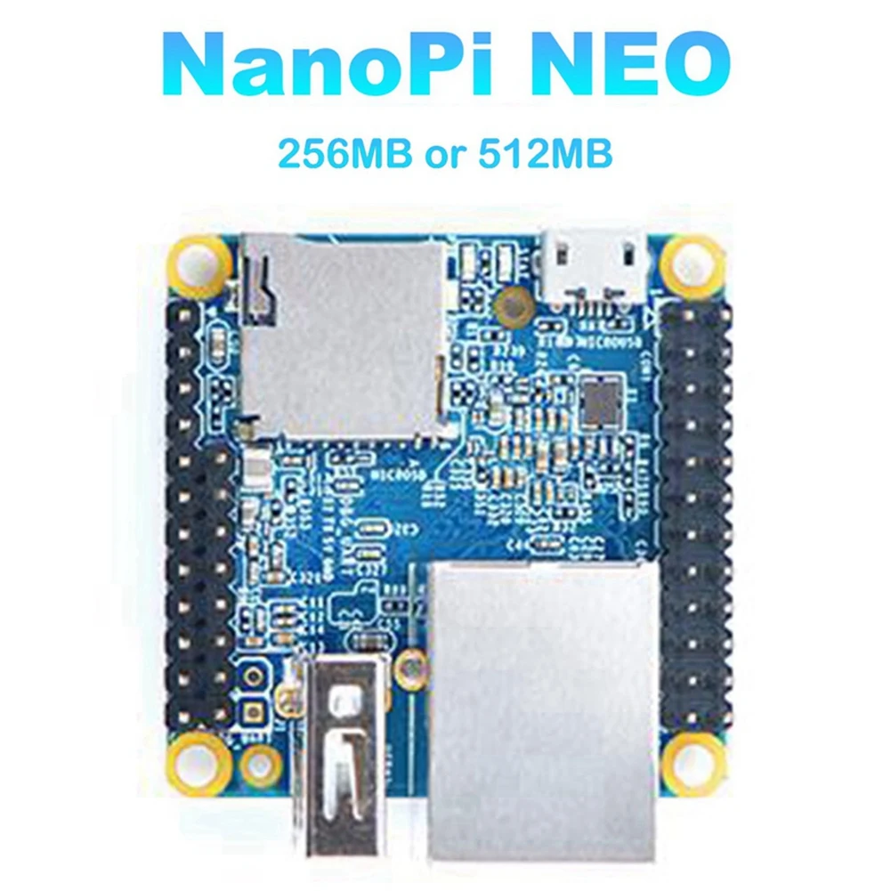 لوحة تطوير Nanopi NEO مفتوحة المصدر H3 رباعية النواة Cortex-A7 Ubuntu Openwrt Armbian Blue Accessories 256 ميجابايت DDR3 RAM
