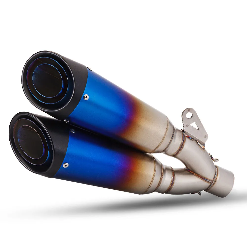 

Motorcycle Exhaust Kit Universal 51MM Interface Double Hole Exit High Quality Escape Muffler For Z900 GSXR750 ER6N MT07 390ADV