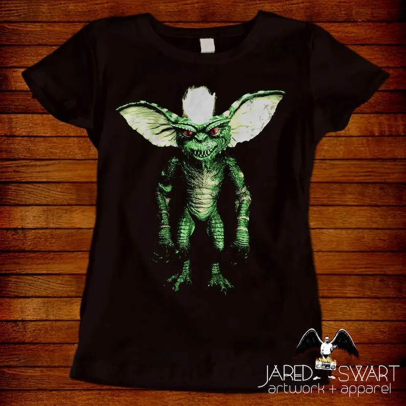 Gremlins T-shirt Stripe 80s. Sizes S M L XL 2XL 3XL 4XL 5XL also in ladies fit S-2XL