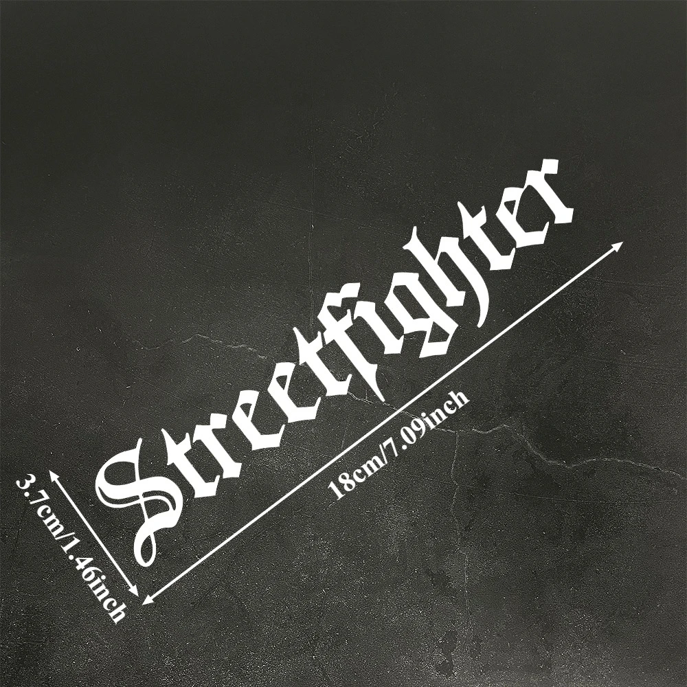 Gothic Streetfighter Decal Old English Vinyl Sticker for Motorcycle Fairing Fuel Tank Fender Durable Auto Decor