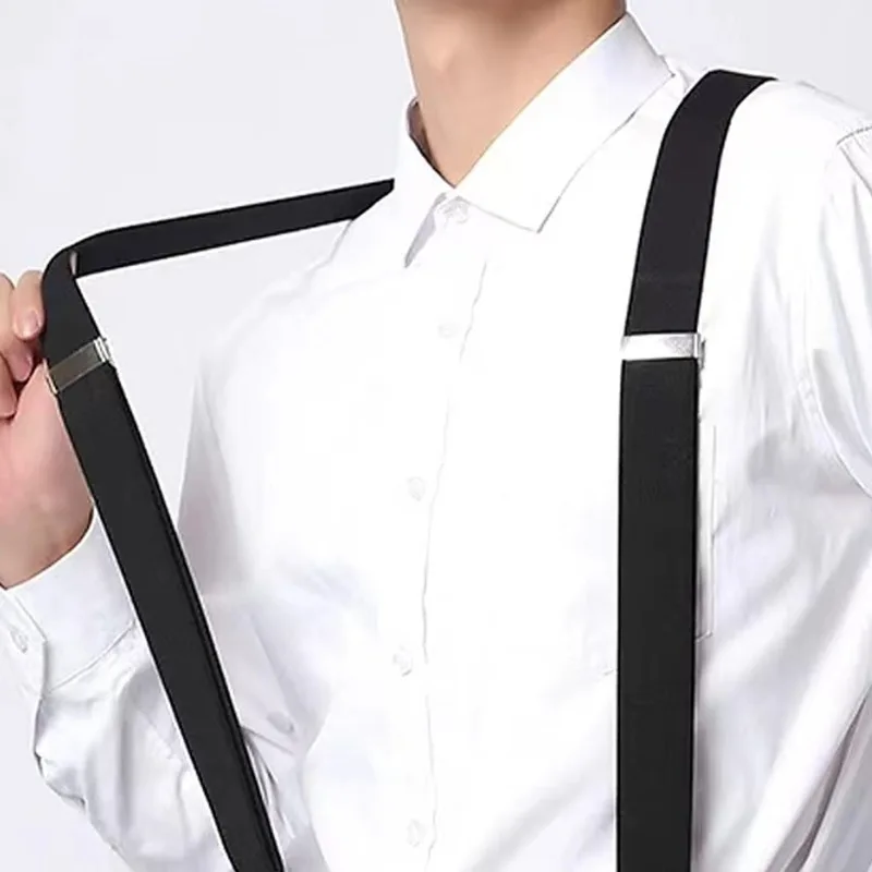 2.5 سنتيمتر عرض الرجال الحمالات جديد الإبداعية 3 السنانير الحمالات رجل السراويل عادية رجالي بنطلون الحمالات موضة قابل للتعديل هدفين #2