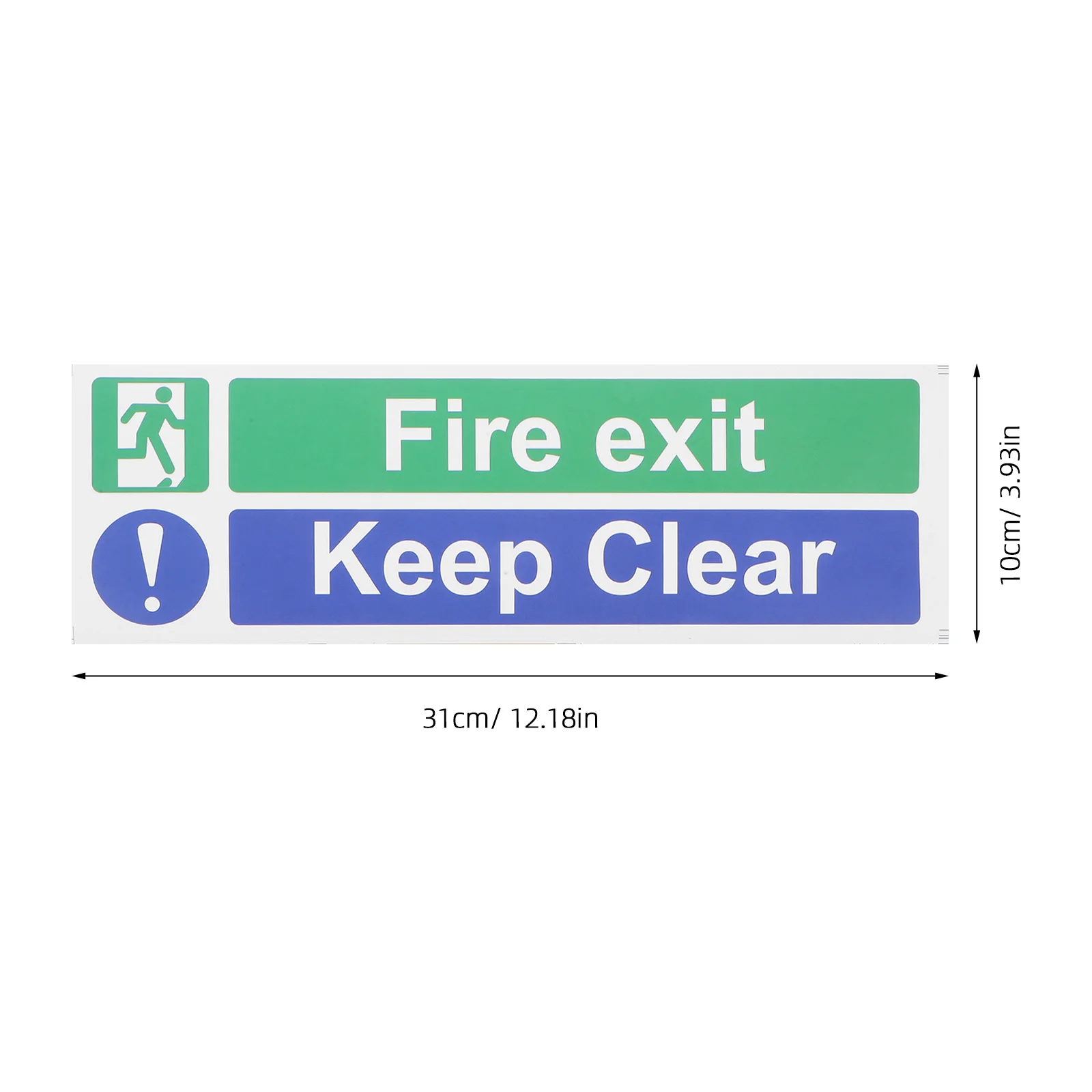 5Pcs Fire Exit Keep Clear Safety Adhesive Stickers Durable Emergency Exit Door Signs Obstruction Warning Label for Office Mall