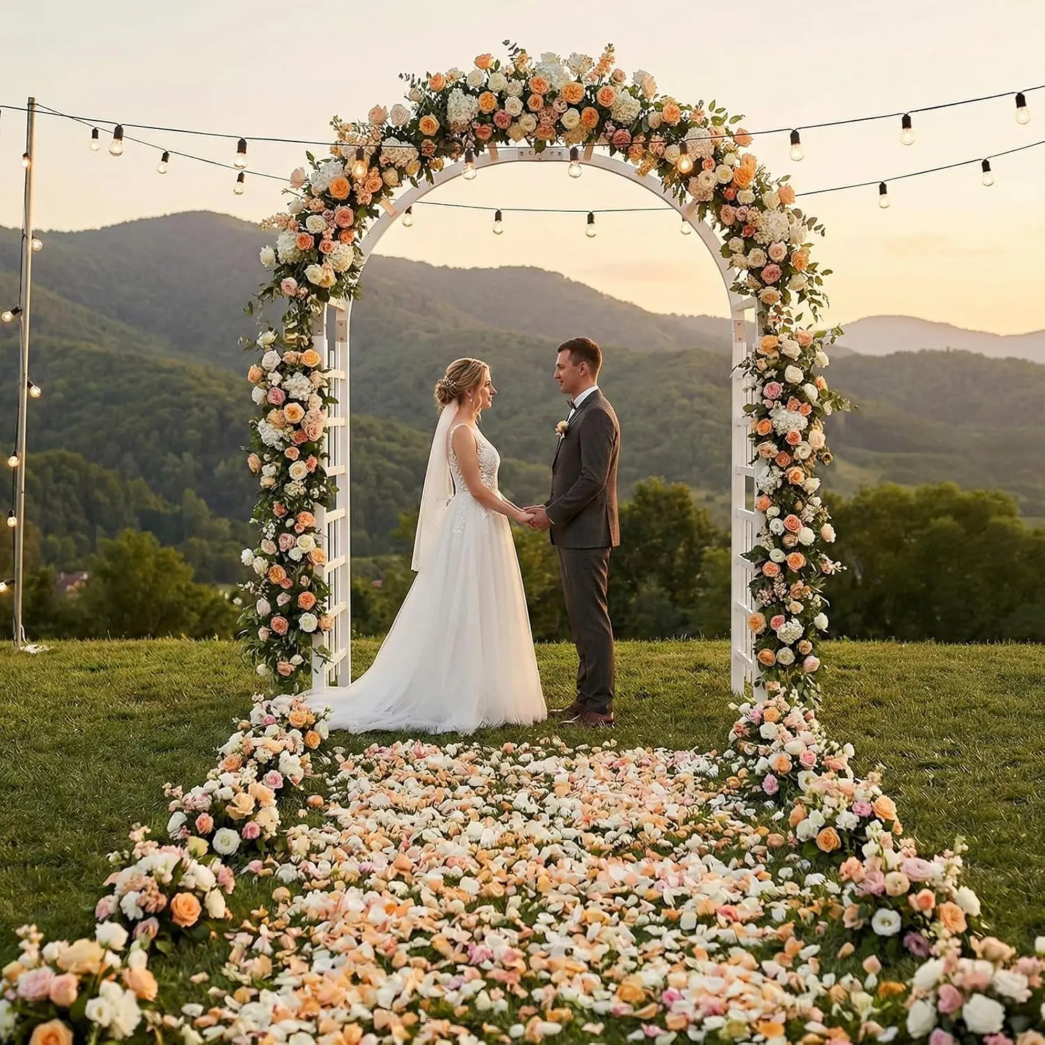 Wooden Garden Arbor, Heavy Duty Outdoor Frame Trellis for Ceremony, Wood Trellis Garden Arch Pergola for Plant, Customized