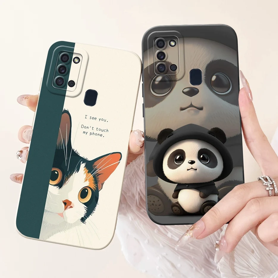 For Samsung Galaxy A21S Case SM-A217F Cute Cartoon Cover Shockproof Soft TPU Phone Case For Samsung A21s A217F Back Cover Fundas