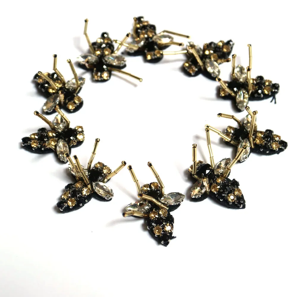 

10pcs/lot animal Rhinestone beaded patches for Clothing Sew on Sequin Applique anime decorative parches clothes backpack