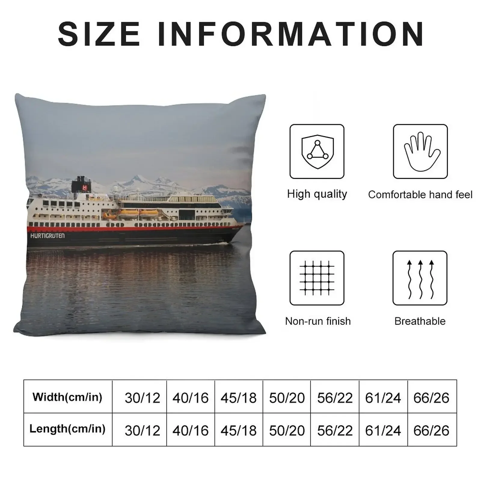 Hurtigruten leaving Molde Throw Pillow Throw Pillow Covers Bed pillowcases Cushion Cover Set Christmas Covers pillow