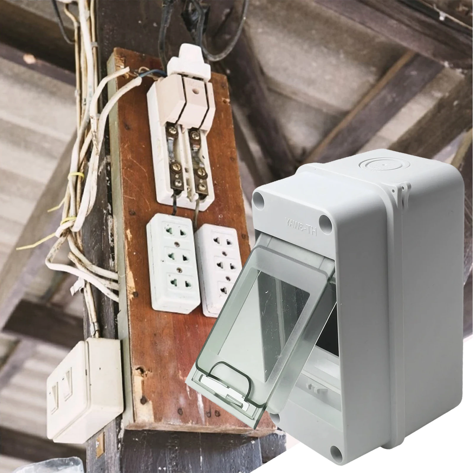 Electrical Wiring Power Management 3-Way Junction Box Easy for access Junction Box Lid Junction Box Moisture for proof