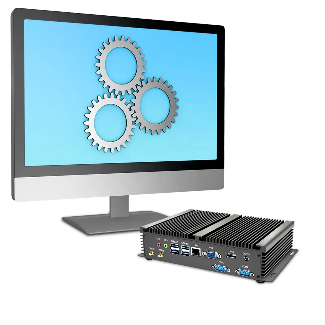 I7 10510U Fanless Industrial Mini PC Workstation Server Thin Client DDR4 RAM Compatible Win11  US/AU/CN Plug Options