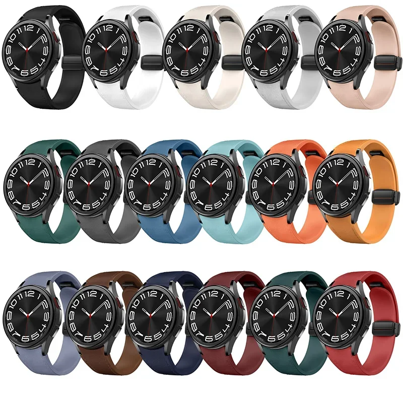 Samsung No Gaps Quick Fit Leather Strap Watch4/5/6 40 44mm Band Galaxy Watch6 Classic 43 47mm Sport Wristband Belt Watch 5 Pro image 2