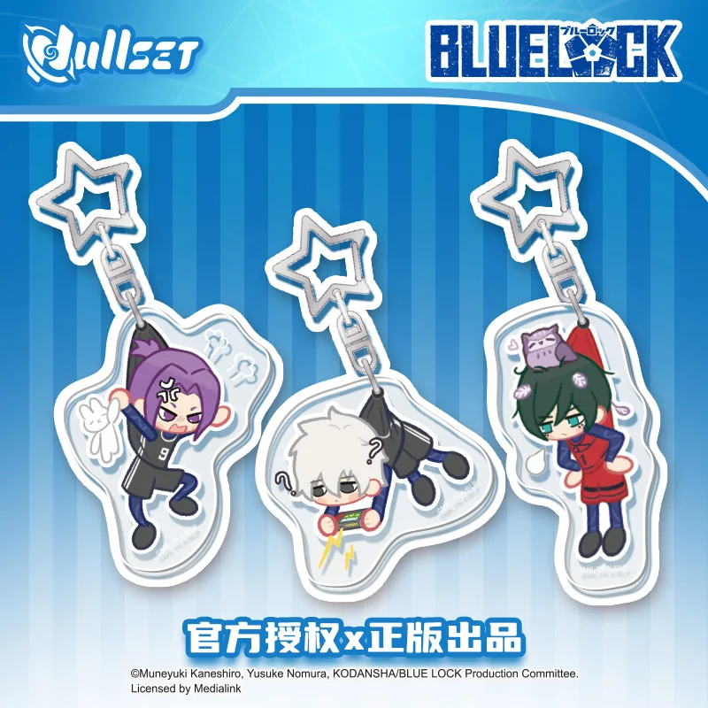 새로운 판매 정품 Nullset Blue Lock 아크릴 열쇠 고리 Yoichi Isagi Meguru Bachira 양면 펜던트 Acg 상품 깜짝 선물