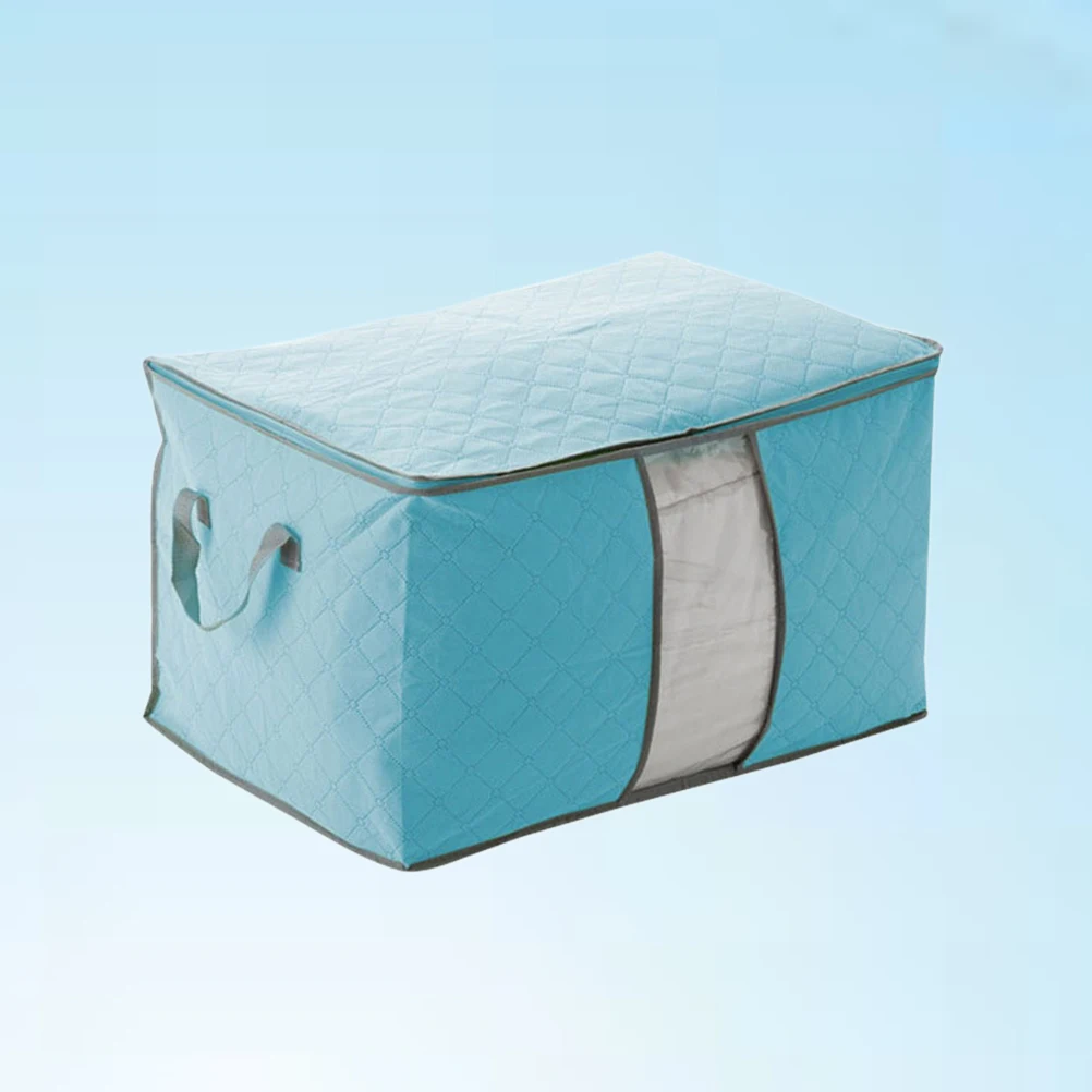 

Large Capacity Clothes Storage Bag Quilt Bedding Non Woven Bamboo Charcoal Fabric Moisture Absorbing Zipper Foldable Easy Carry