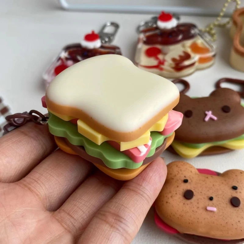 Mini Hamburger Toast Sandwich Silicone Mould for Clay Mold DIY Kitchen Accessories Toy Dollhouse Miniature Accessories