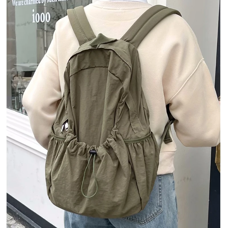 

Kpop Drawsting Backpacks for Women Casual Soft Nylon Lady Backpack Light Students Bag Large Capacity Travel Sac Daypack bagpack