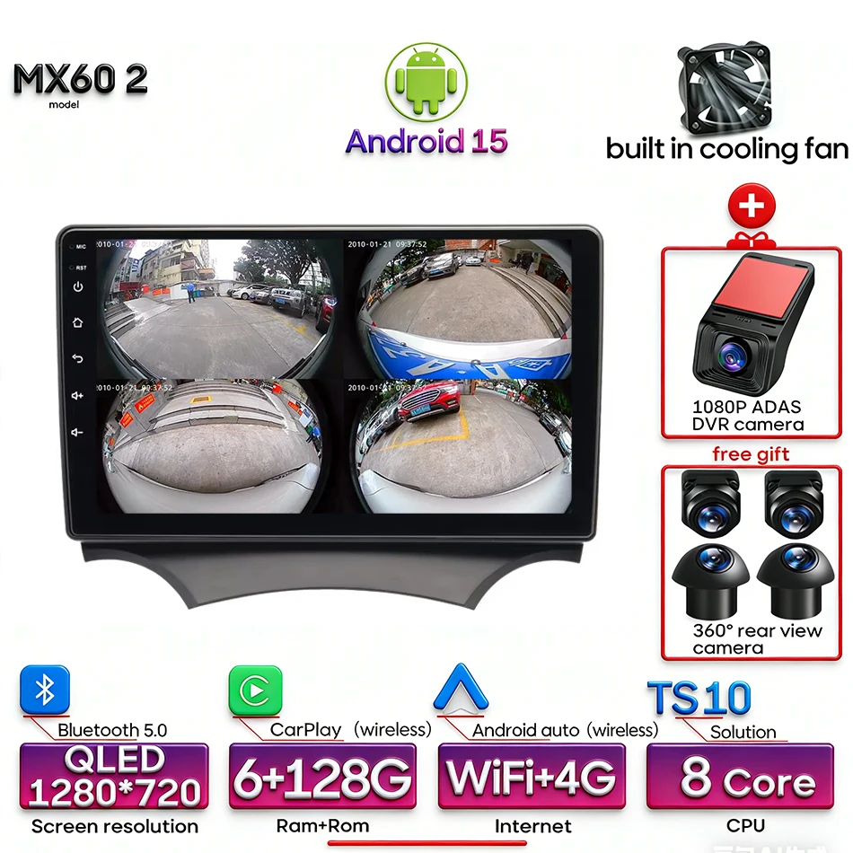 Android 15 voor Ford Ka K2 2008 2009 2010 2011 - 2014 Auto Multimedia Speler Radio Video Stereo CarPlay Auto navigatie GPS 2din