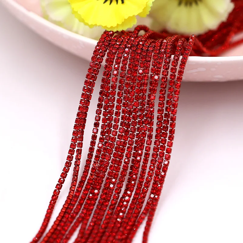 1Yard 22Color Glitter Claw Rhinestone SS6 SS8 SS12 Crystal Tassel Diy Clothes Earring Accessories Beads Diamond Rhinestone Chain