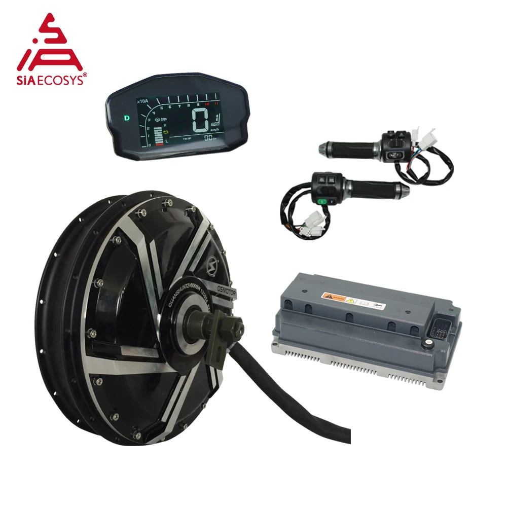 QS273 8000W V4 72V E-Motorcycle Spoke Hub Motor 120kph High Speed  with EM200-2 Controller Conversion Kit