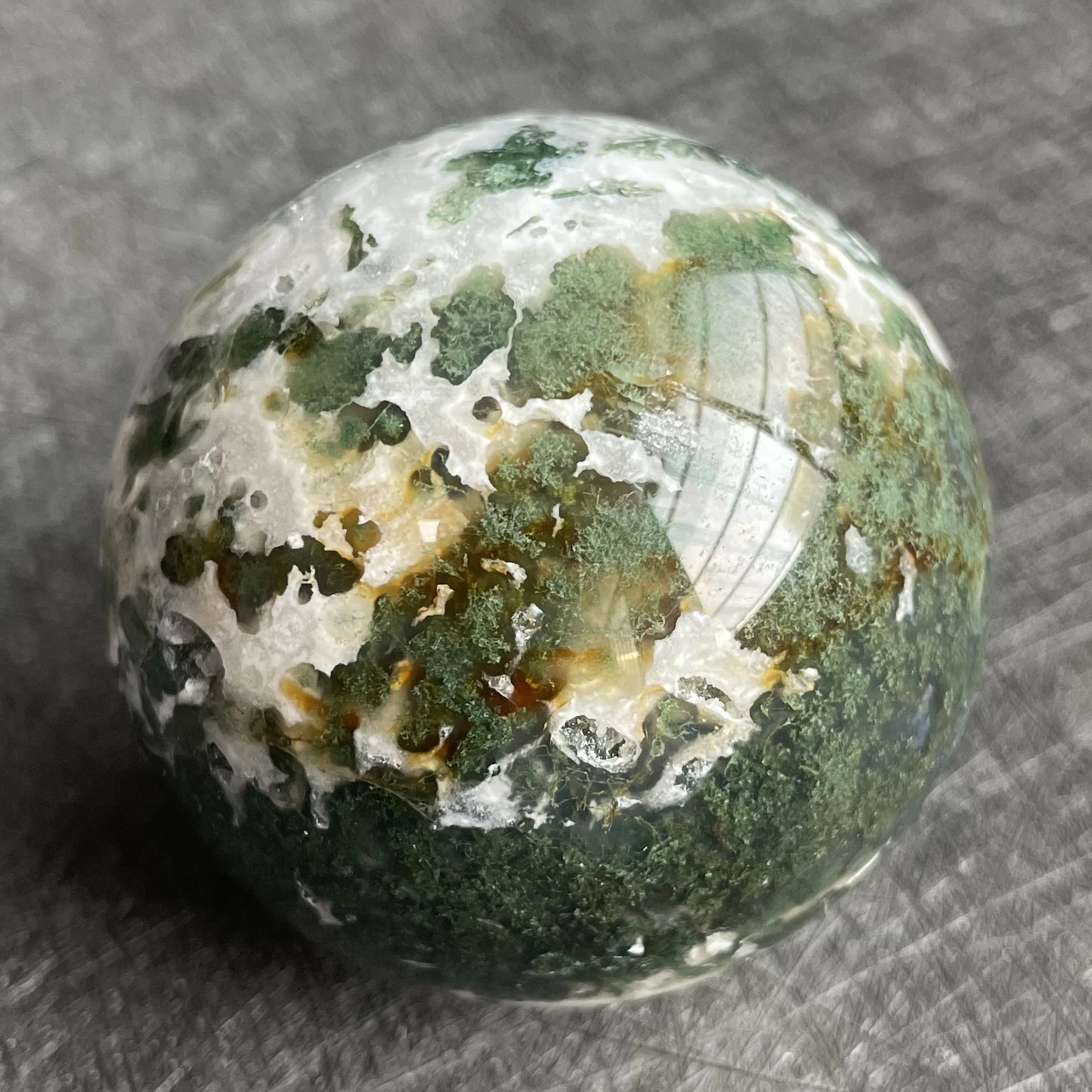 

250g Natural Crystal Ball Moss Agate Sphere Rock Decoration Rough Polished Quartz Stone Healing W7