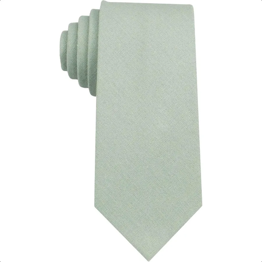 

Mens Slim Width Color Linen Neckties Standard and Extra Long Tie