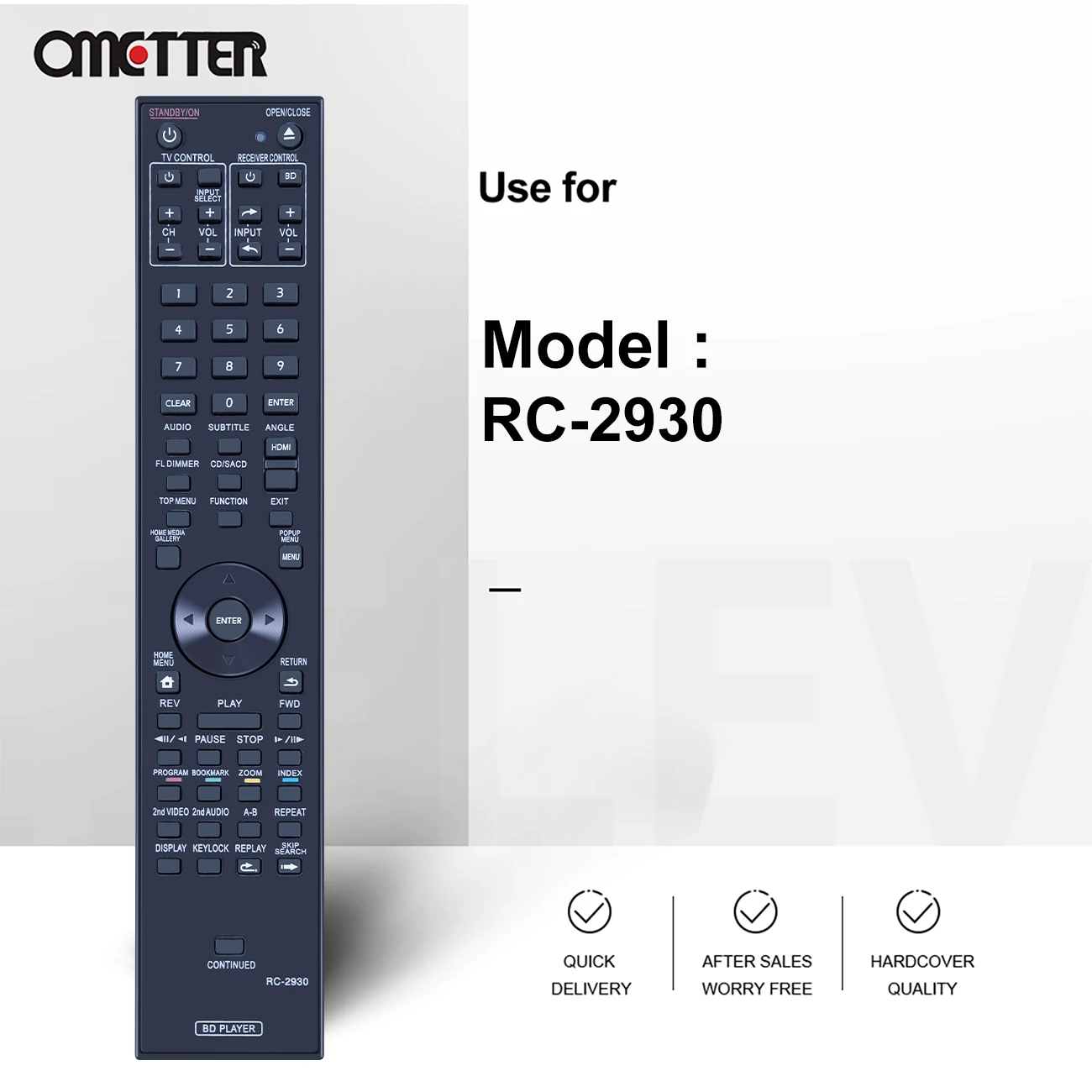 New RC-2930 Remote Control for Pioneer BDP-62FD BDP-80FD RC-2427 BDP-23FD BDP-62FD Elite BD Blu-ray 3D Disc Player