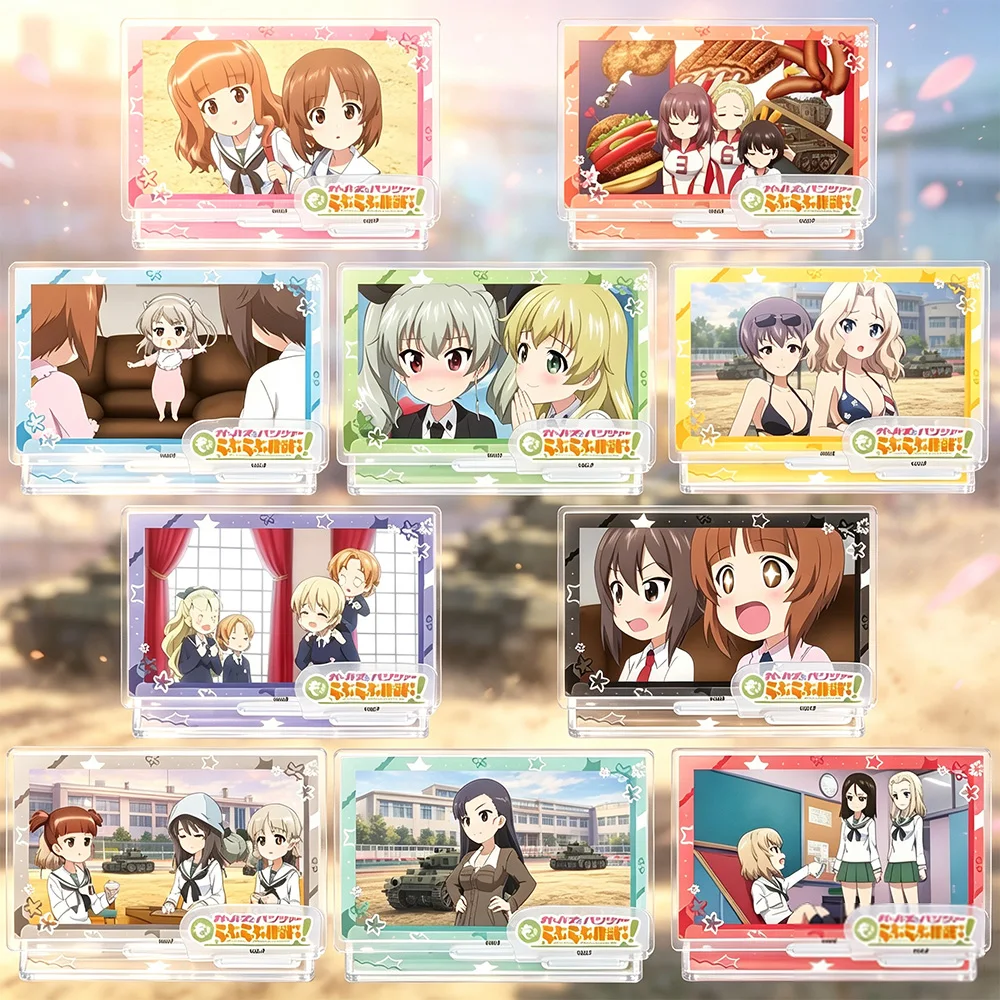 Anime Scene Girls und Panzer Miho Saori Maho Alice Anchovy Darjeeling Classic Frame Acrylic Keychain Figure Collectible Gift