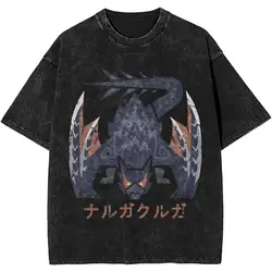 2024 nuovo Design Monster Hunter World Iceborne Nargacuga Kanji Icon magliette Outfit uomo donna lavato Tees T-shirt Oversize