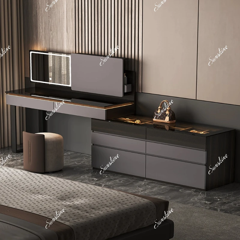 

Italian minimalist high-end sense light luxury dresser six drawers and cabinets integrated