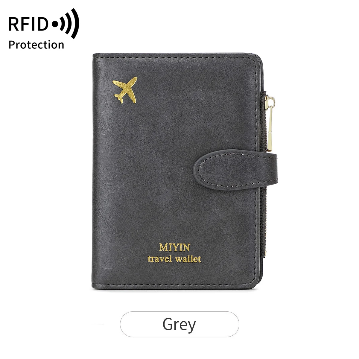 Multifunctionele RFID antidiefstalborstel paspoorttas modieuze paspoortclip met meerdere kaartsleuven PU-leer portemonnee met grote capaciteit