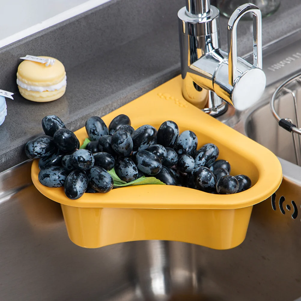 

4Pcs Kitchen Sink Drain Baskets Triangular Filter Hanging Strainer Basket for Food Residue Draining Vegetable Fruit Storage Rack