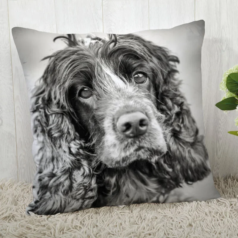 Pillow Cover Cocker Spaniel Customize Pillow Case Modern Home Decorative Pillowcase For Living Room 45X45cm,40X40cm A2020.4.29