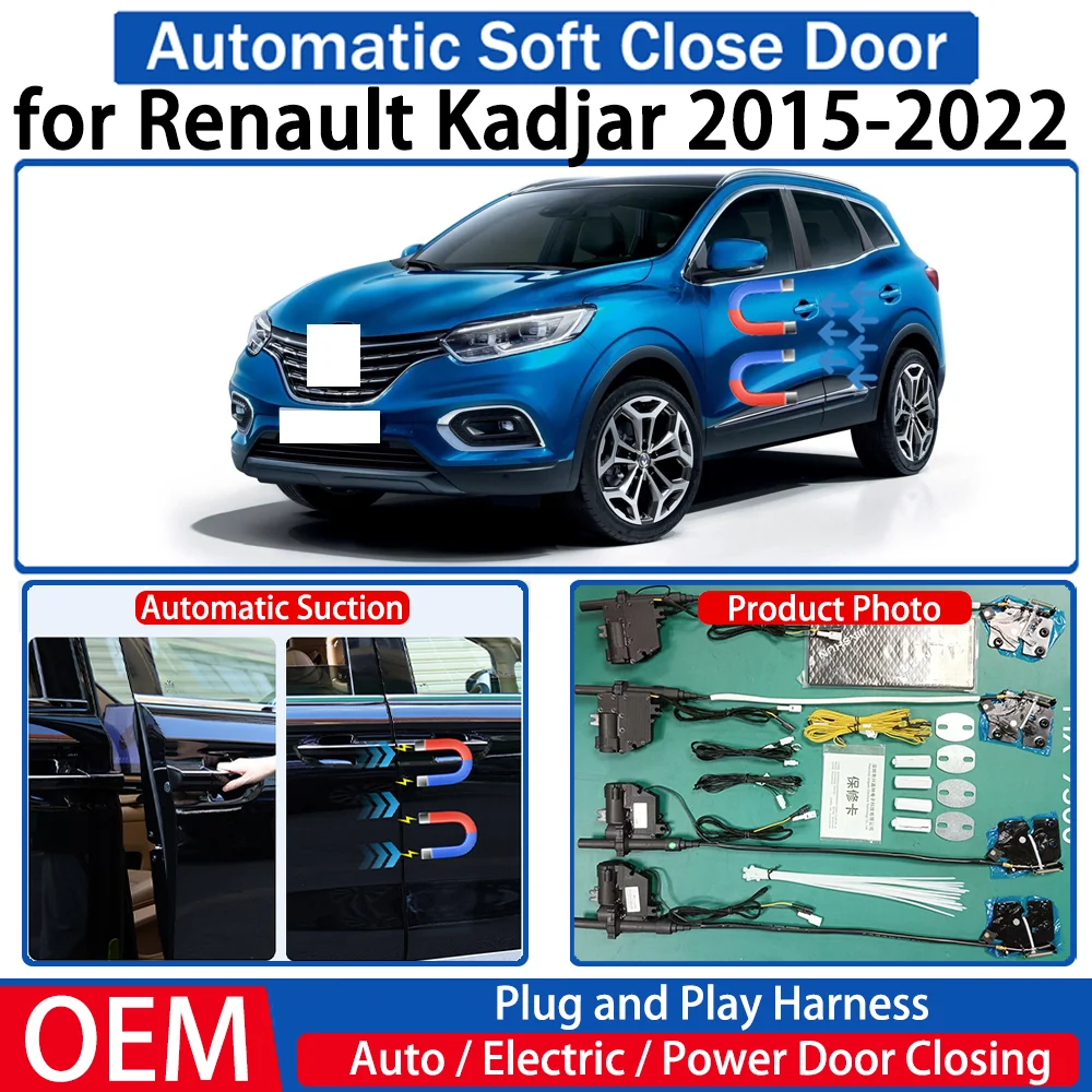 ZJCGO for Renault Kadjar 2015-2022 Car OEM Automatic Soft Close Door Electric Suction Kit Auto Power Closing System Plug＆play