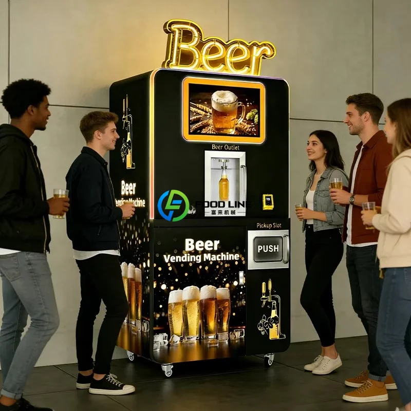 Custom Football Team Logo Self-Service Intelligent Beer Vending Machine For Bar Football Viewing Area