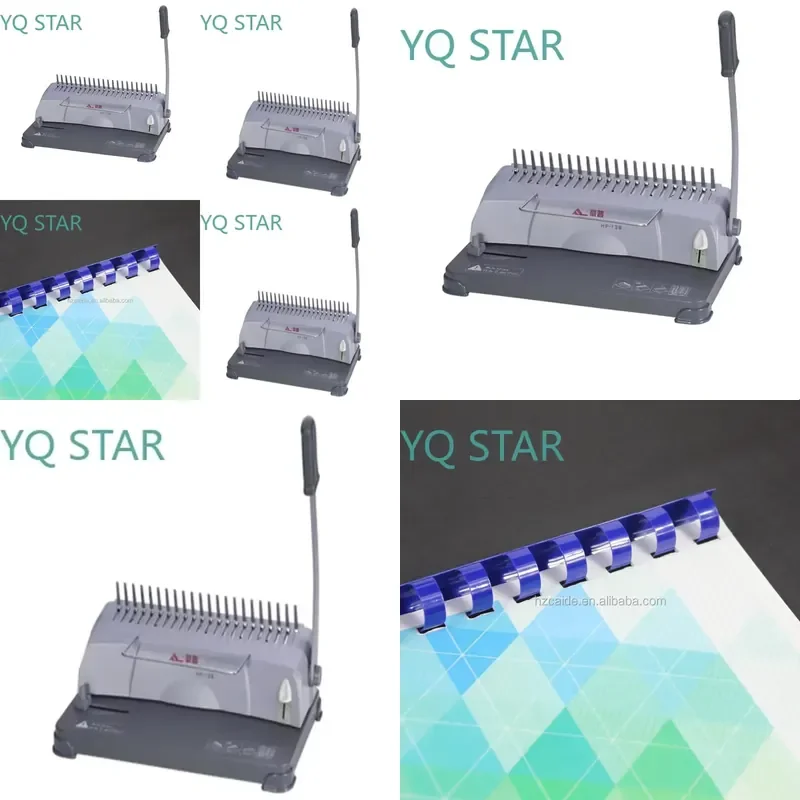 WD-138 Desktop Manual 21 Hole Rubber Ring Binding Machine for Paper Comb Punching and Booklet Binding with Adjustable