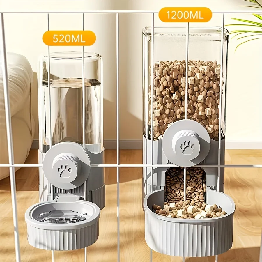 1pc/2pcs Hanging Automatic Pet Food Feeder/Water Dispenser, Large Capacity Gravity Dog Auto Feeder Waterer Set With Bowl For Cag