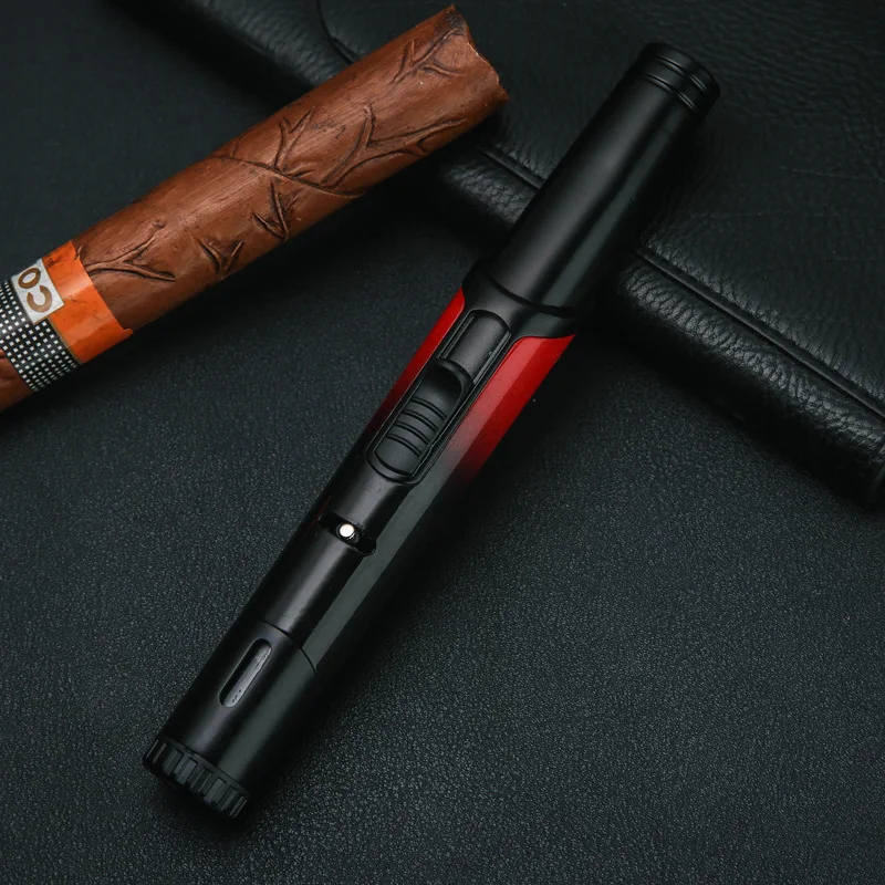 

HONEST Fashion Exquisite Spray Gun Long strip Straight Cigar Moxibustion Igniter Outdoor Windproof Inflatable Metal Welding Gun