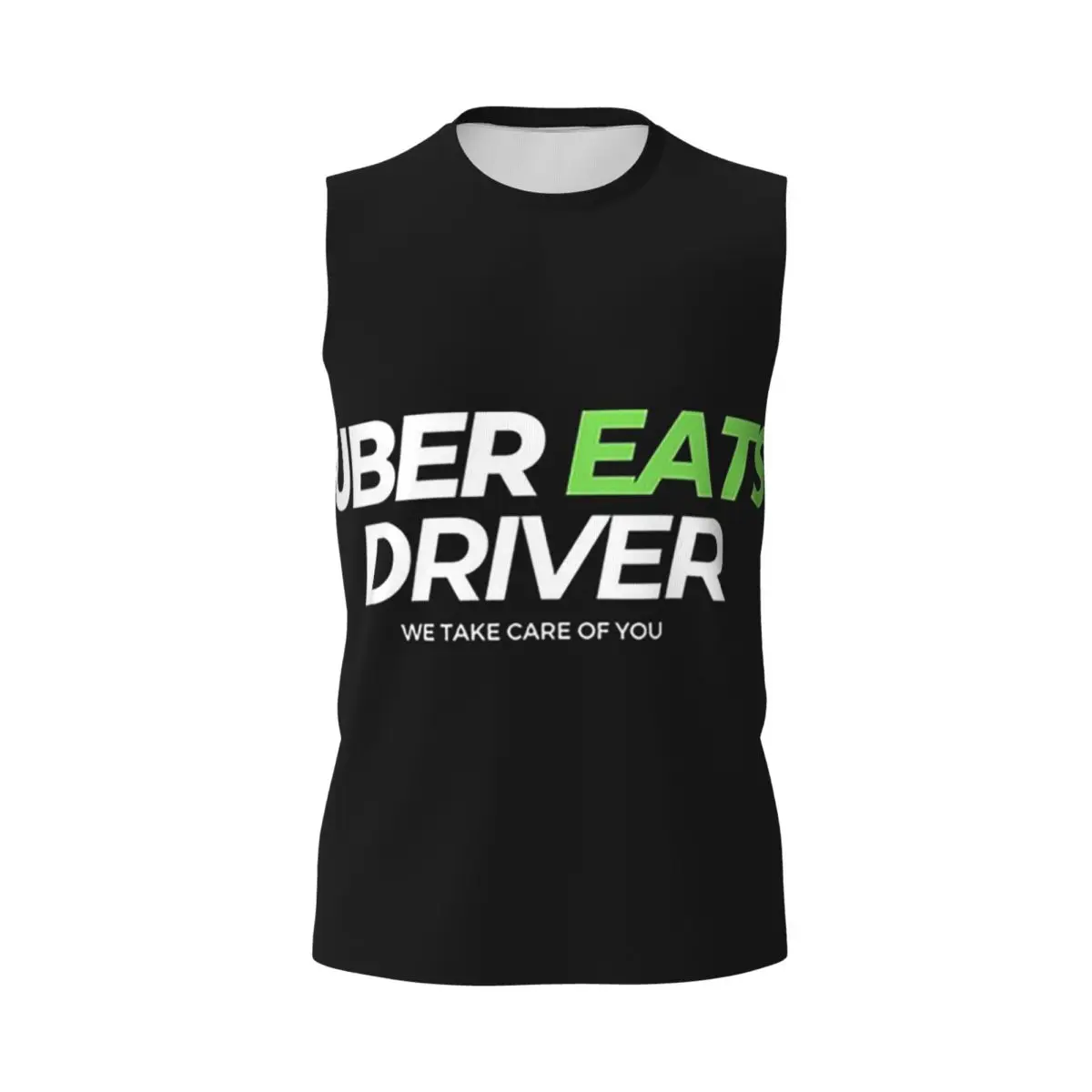 Uber Eats Driver Logo Food Delivery Driver Men Printed Sleeveless T-shirt Casual Hip Hop Street Style Beach Holiday Tank Tops