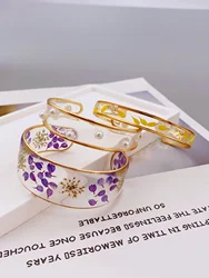 Handmade Transparent Resin Bracelet with Real Dried Flowers for Women Daily Wear bracelet for women