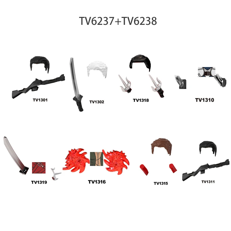 TV6237 New Arrival Games Series TV1301 Character Accessories TV6238 Assemble Building Blocks Educational Gifts Presents
