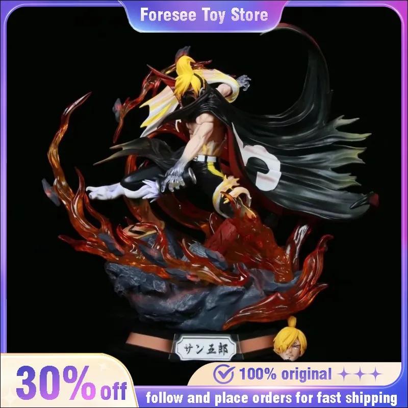 

36cm One Piece Wano Sanji Figure Vinsmoke Germa 66 Awakening Ver. with Dual Heads LED Anime GK Diorama Collector's Edition Toy