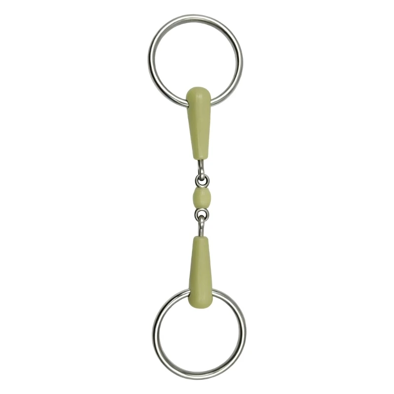 Q39E Stainless Steel Loose Rings Horse Mouth Bit With Fruit Flavor Link Mouthpiece Training Equestrians Equipment For Long Rides