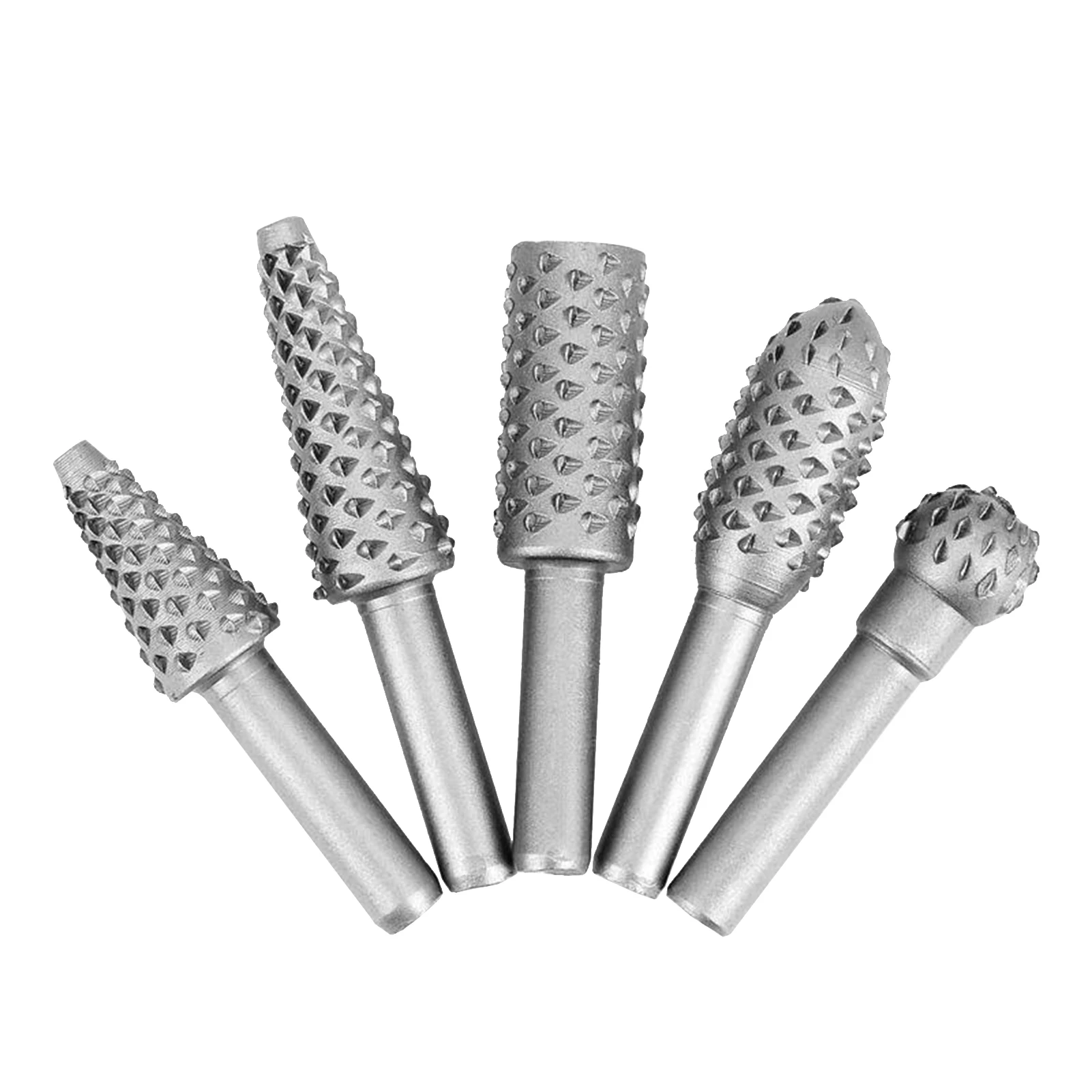

5Pcs Rotary Burr Rasp Woodworking Drill Bit 1/4-inch Round Shank Chisel Embossed Deburring Polishing Grinding Head ﻿