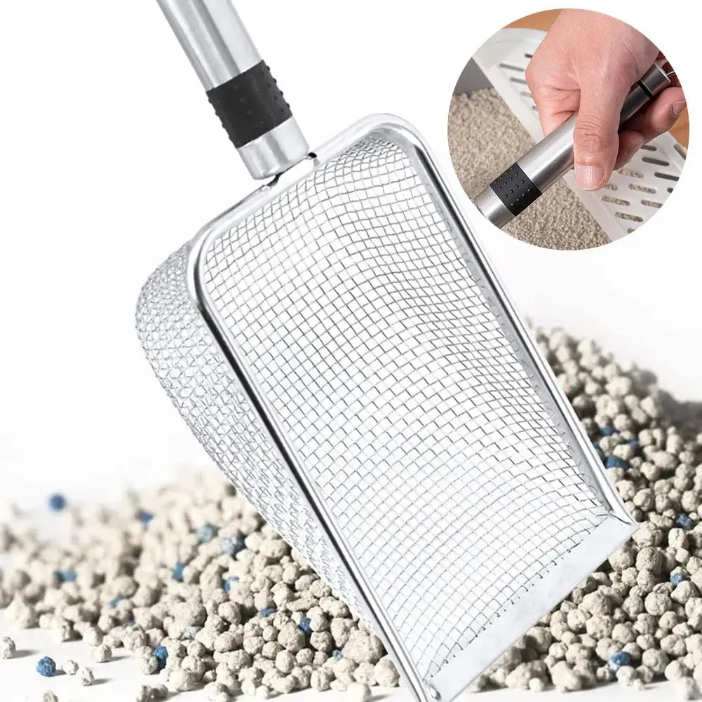 Stainless Steel Cat Litter Shovel Large Size Porous Shovel Multigrain Net Shit Bentonite Shovel Tool Cat Pet Big Shovel J4D5