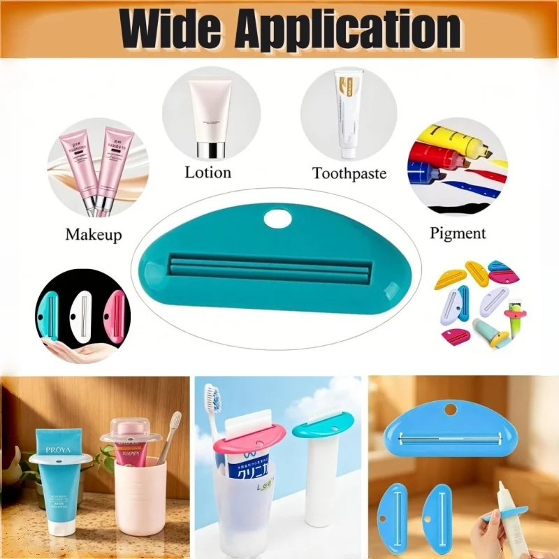 6/12pcs Toothpaste Squeezers Facial Cleanser Dispensers Suspended Push-Pull for Hand Cream and Skincare Products Random Color