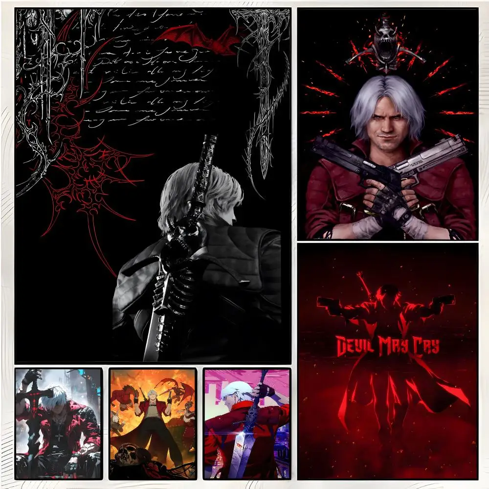 Devil May Cry Action Hack-And-Slash Painting Calligraphy Wall Art Mural Living Room Canvas Decor Gifts