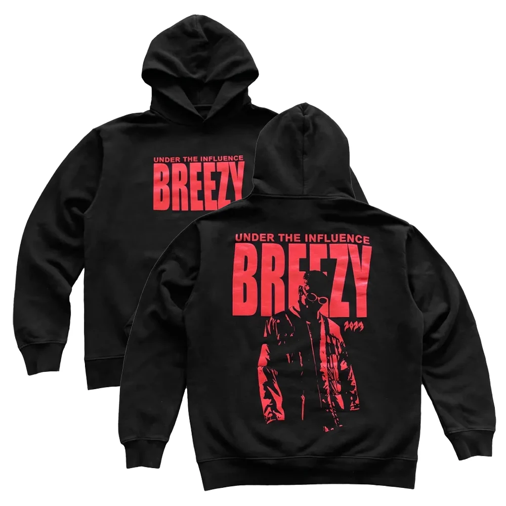 

Chris Brown Under The Influence Tour 2023 Breezy Impact Hoodie Long Sleeve Sweatshirts Hip Hop Style Women Men's Clothes