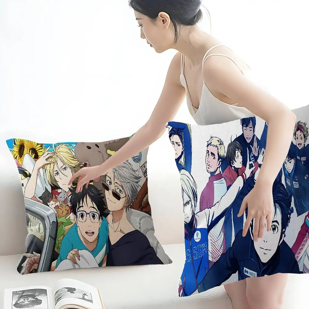 Sports Anime YURI On ICE Personalized picture text home decorative pillows Household Gifts 45x45cm