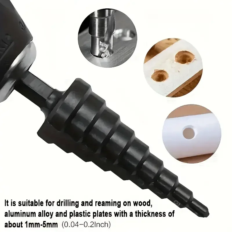 Upgrade Your Drilling Power With This Titanium-Coated Hss Step DrillBit Set - Perfect For Wood & Metal! image 3
